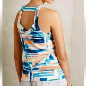 Anthropologie Deletta Isa Water Color Brush Stroke Multi Color Tank Top Small